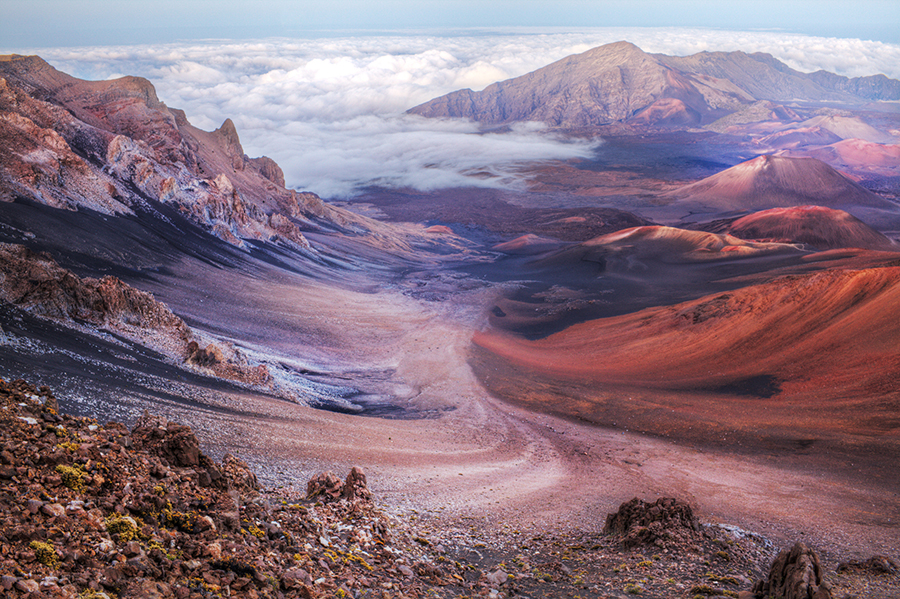 Haleakalā's crater at sunset 